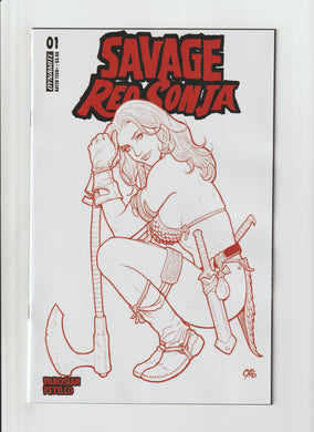 SAVAGE RED SONJA #1 1:10 FRANK CHO FIERY RED VARIANT
