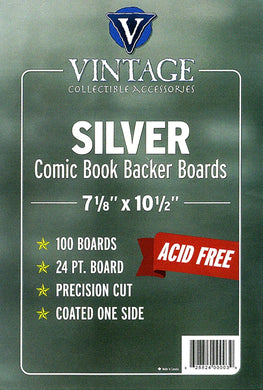 Vintage 24pt Silver Backing Boards 100 Pack